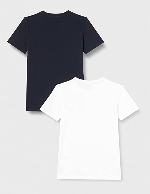 Champion 2T-shirt da ragazzo manica corta Legacy Basic C-Logo 306023 WW001 WHT/NNY bianco blu