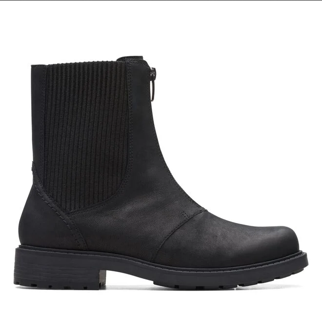 Clarks stivaletto da donna Chelsea con zip anteriore elastico laterale in tessuto Orinoco2 Up 26167568 2 nero