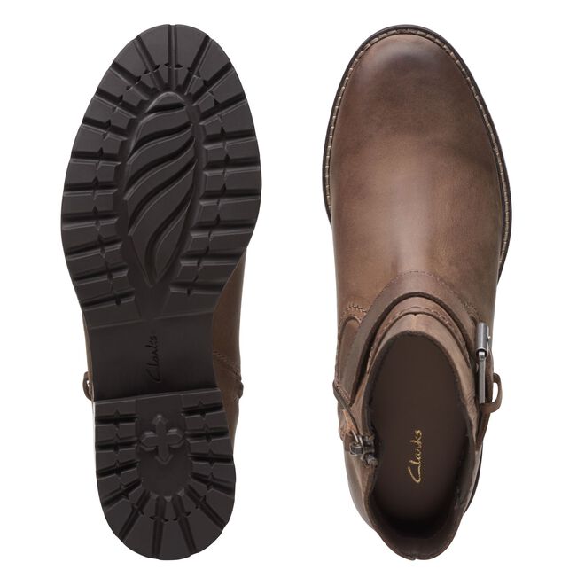 Clarks stivaletto da donna con elastico e fibbia e zip laterale Clarkwellstrap 26167473 4 taupe nubuck 6