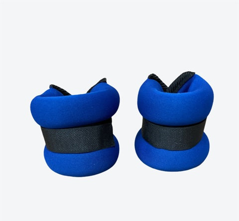 Set polsiere cavigliere zavorratte Contes 1Kg coppia blu-nero con sistema regolabile per allenamento fitness avanzato