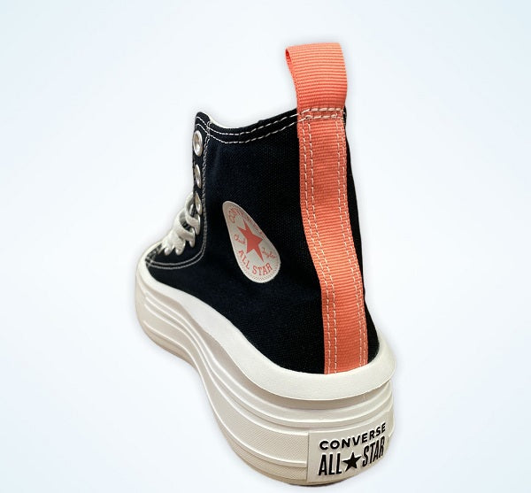 Sneakers Converse Chuck Taylor All Star Move 271716C nero-rosa-bianco con platform rialzato per ragazze, design moderno e comfort