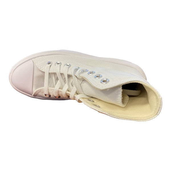 Sneakers Converse Chuck Taylor All Star Move 568498C bianco-avorio naturale-nero con platform rialzato per donna, design moderno e comfort