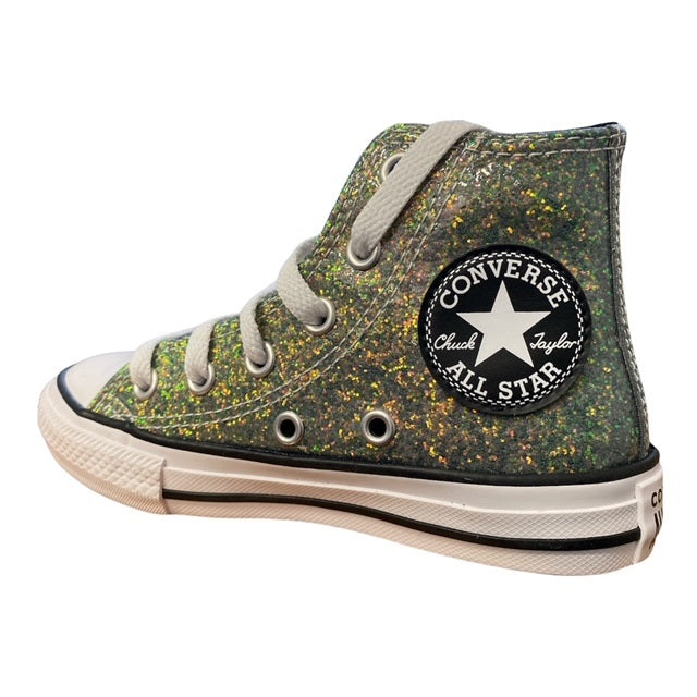 Converse scarpa sneakers da bambina Chuck Taylor All Star Glitter 672097C oro-nero 2