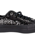 Converse sneakers da donna con paillette nere e zeppa 558984C nero