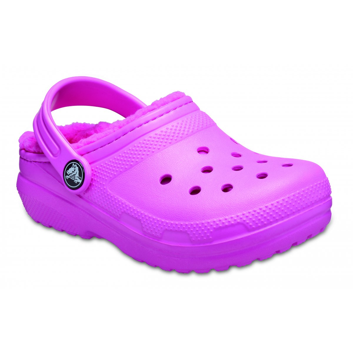Crocs ciabatta sabot da bambina Classic Lined Clog 203506-6qq rosa elettrico