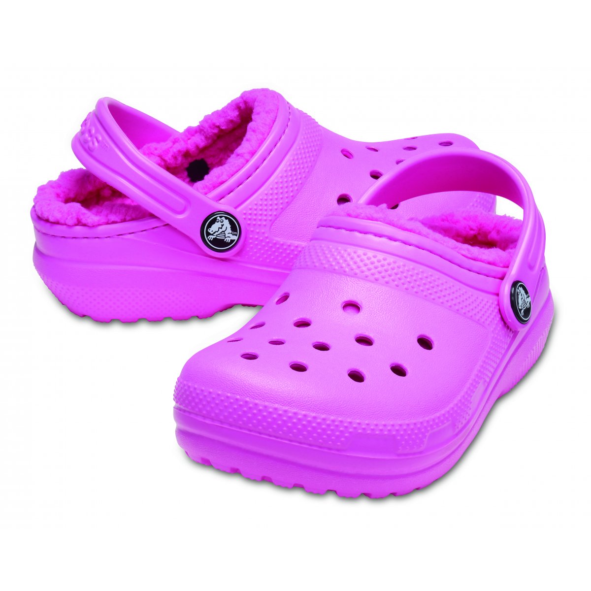 Crocs ciabatta sabot da bambina Classic Lined Clog 203506-6qq rosa elettrico