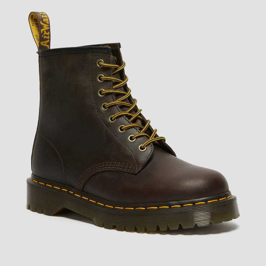 Dr. Martens anfibio 1460 Bex in Pelle Crazy Horse 27894201 marrone scuro avanti