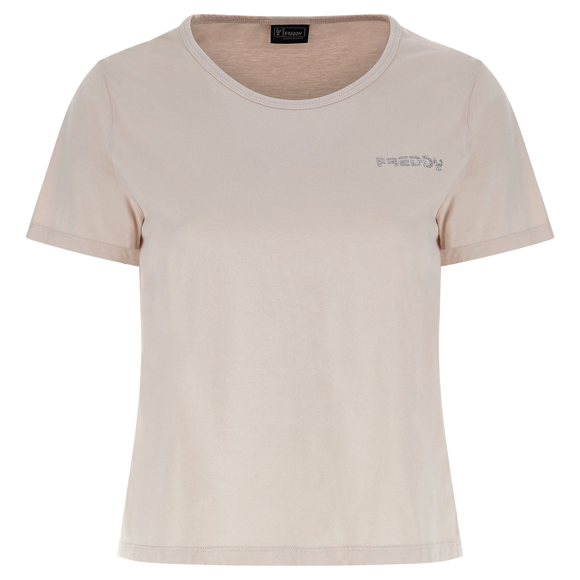 Freddy T-shirt crop top comfort in jersey leggero FAIRC022X Z40X Moonbeam Direct Dyed