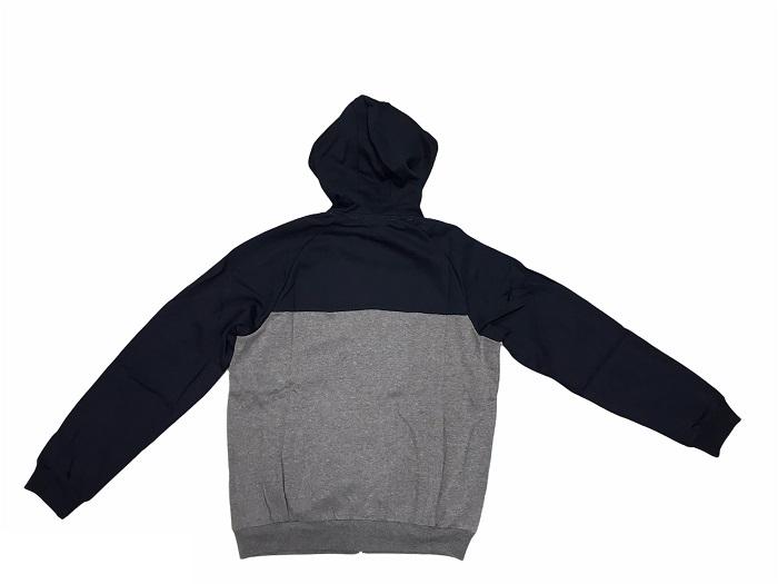 Felpa uomo Lotto Sweat FZ Delta Plus T5535 blu-grigio con cappuccio e cerniera intera dietro