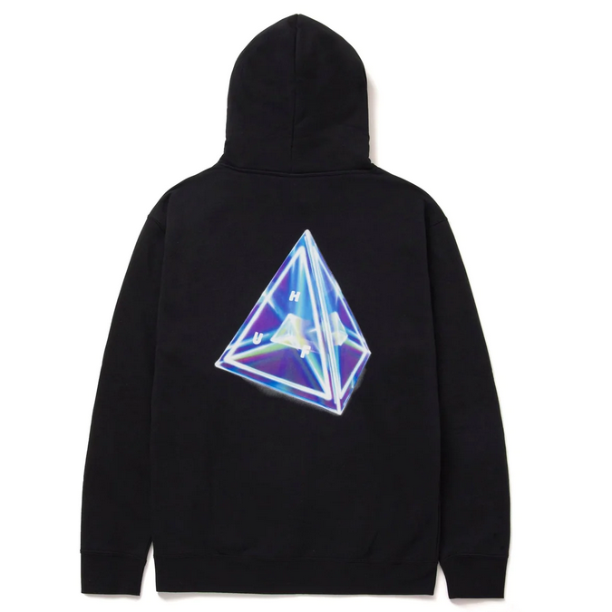 HUF felpa con cappuccio da uomo Tesseract Triple Triangle Pullover PF00515 nero
