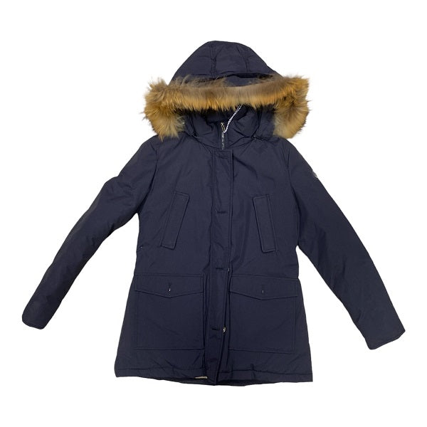 Happer giubbotto da donna con cappuccio e pelliccia 69915 621 blu