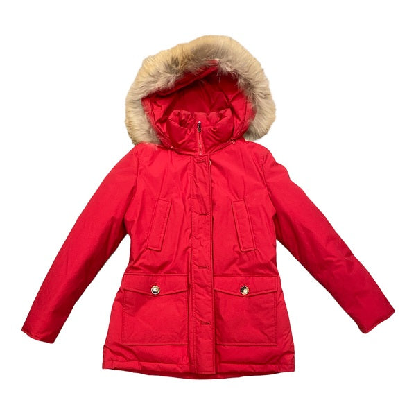 Happer giubbotto da donna con cappuccio e pelliccia 69915 621 rosso