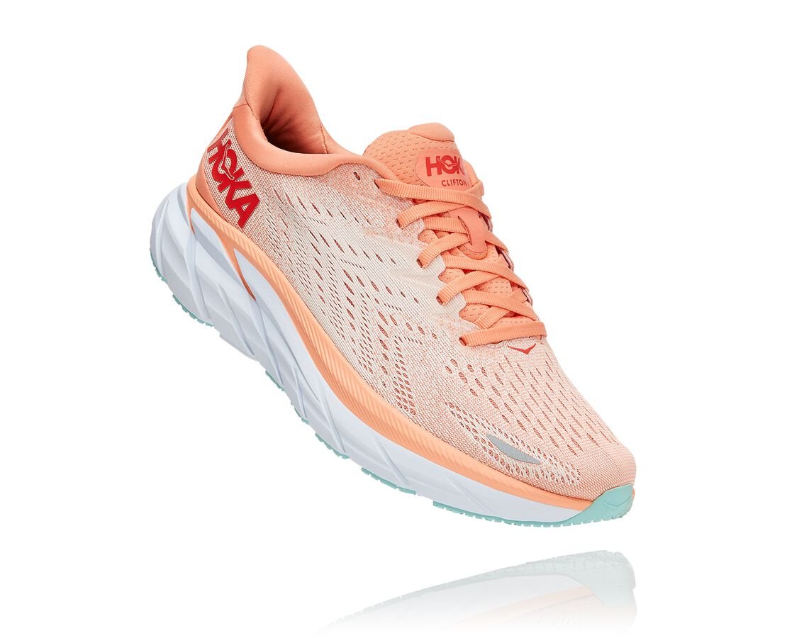 Hoka One One scarpa da corsa da donna Clifton 8 1119394/CSPY cantaloupe/silver peony
