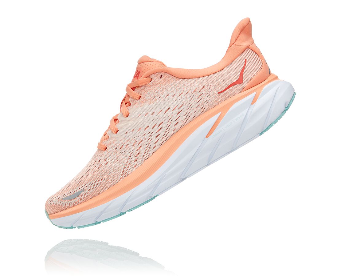 Hoka One One scarpa da corsa da donna Clifton 8 1119394/CSPY cantaloupe/silver peony