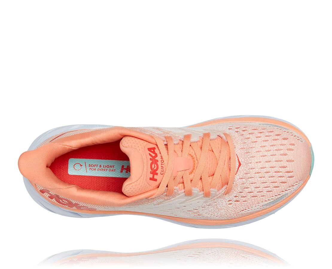Hoka One One scarpa da corsa da donna Clifton 8 1119394/CSPY cantaloupe/silver peony