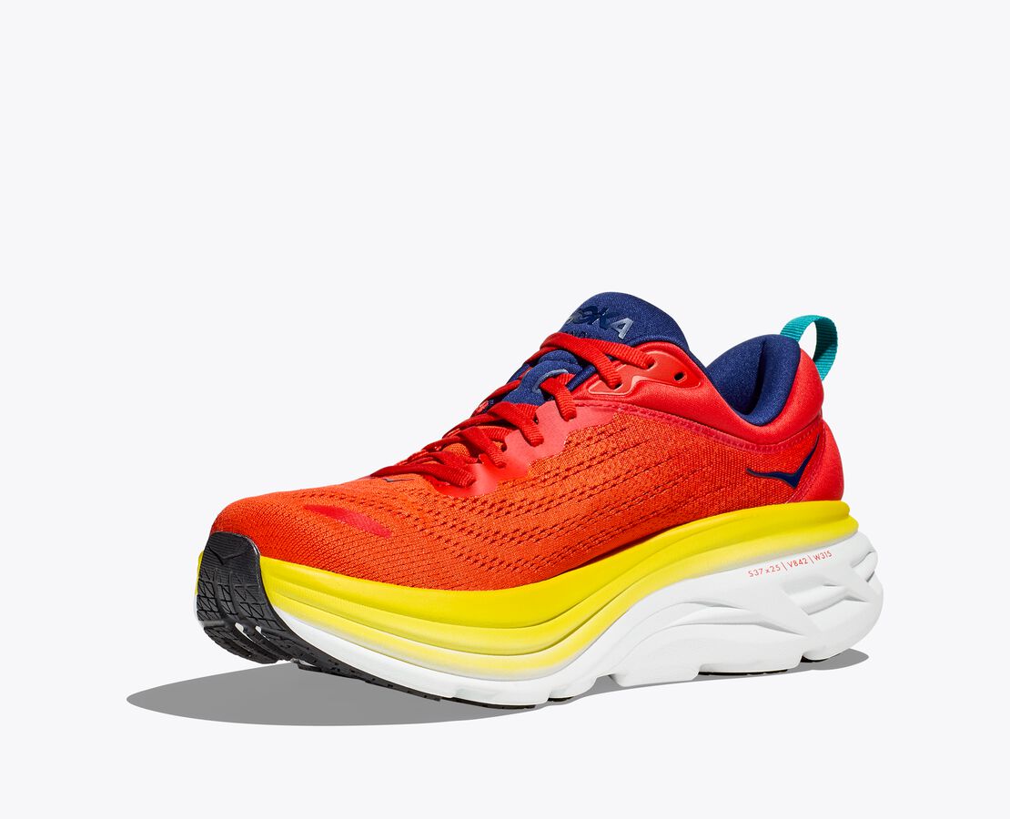 Hoka One One scarpa da corsa da uomo M Bondi 8 1123202/RAFL rosso fuoco 3