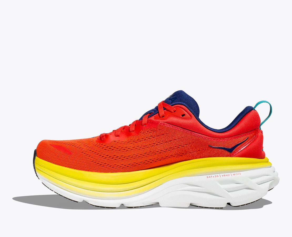 Hoka One One scarpa da corsa da uomo M Bondi 8 1123202/RAFL rosso fuoco 4