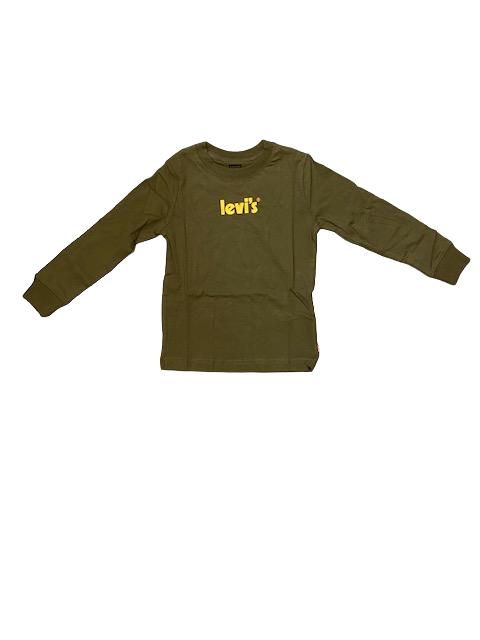 Levi&#39;s Kids T-shirt manica lunga Poster Logo dark olive