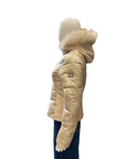 Yes Zee Giubbotto donna trapuntato con gilet staccabile con cappuccio e pelliccia eco J016QV00 0222 beige