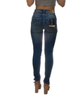Yes Zee Pantalone Jeans donna 5 tasche jeggings P377W205 J712 super stone