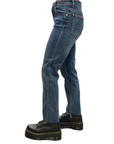 Griffai Pantalone Jeans da donna Mom Sfrangiato DGF2012 denim medio