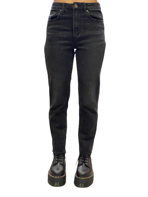 Griffai Pantalone Jeans da donna Mom Sfrangiato DGF2012 black