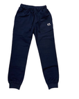 Hangar93 Pantalone in cotone garzato da bambino con tasche e polsino al fondo Z306B BLU01 blu