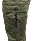 Hangar93 Pantalone militare in cotone con 1 tasca laterale Z2641J MIL02 verde army