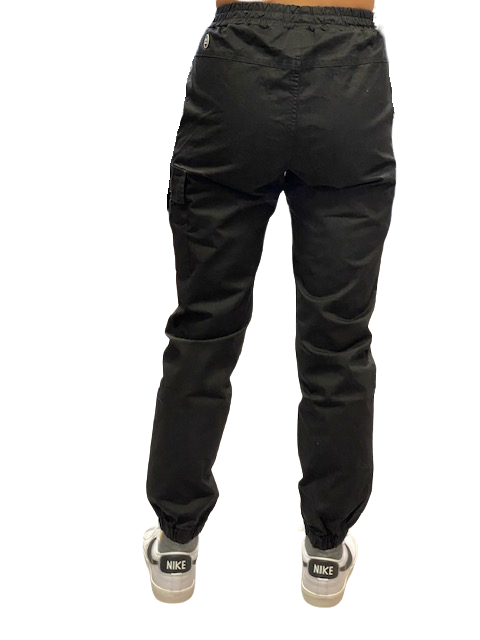 Hangar93 Pantalone militare in cotone con 1 tasca laterale Z2641J NRO01 nero