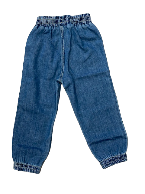 Hangar93 Pantalone da bambino in denim leggero con elastico al fondo e in vita Z2662B BLU03 blu