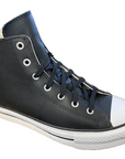 Converse scarpa sneakers alta in pelle sintetica con zeppa Chuck Teylor All Star Eva Lift HI A02485C nero bianco