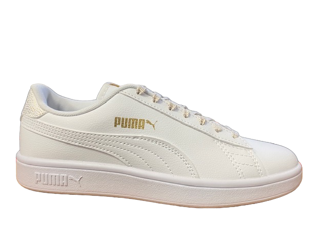 Puma scarpa sneakers da ragazzi Smash v2 386197 01 bianco-oro