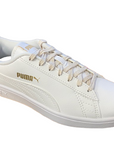 Puma scarpa sneakers da ragazzi Smash v2 386197 01 bianco-oro