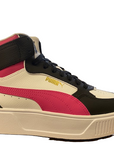 Puma scarpa sneakers da donna alta con zeppa Karmen Rebelle 387213 03 bianco nero rosa