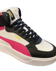 Puma scarpa sneakers da donna alta con zeppa Karmen Rebelle 387213 03 bianco nero rosa