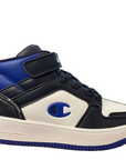 Champion Scarpa alta da bambino con laccio e strappo Rebound 2.0 Mid S32413 BS501 PS navy-white-royal