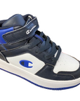 Champion Scarpa alta da bambino con laccio e strappo Rebound 2.0 Mid S32413 BS501 PS navy-white-royal