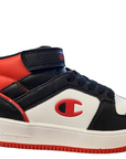 Champion Scarpa alta da bambino con laccio e strappo Rebound 2.0 Mid S32413 KK003 black-navy-red