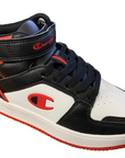 Champion Scarpa alta da bambino con laccio e strappo Rebound 2.0 Mid S32413 KK003 black-navy-red