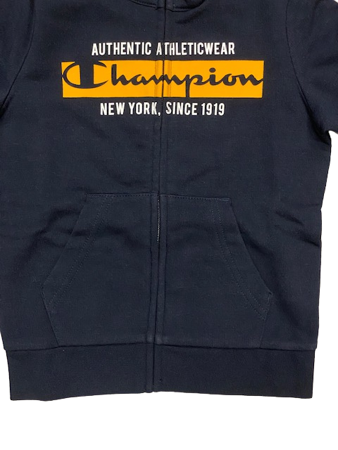 Champion Tuta da ragazzo in cotone garzato giacca con cerniera intera e pantalone con polsino 306180 BS501 NNY blu
