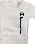 Champion Tuta infant felpa girocollo pantalone con polsino 404504 WW001 wht/bnk bianco-nero