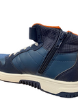 Lotto sneakers alta da ragazzo con laccio elastico e velcro Rocket AMF Mid CL S 218154 6Y3 ocean blue-dark blue