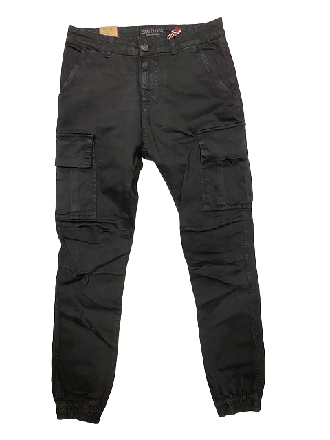 Smithy&#39;s Pantalone con tasconi ed elastico al fondo 803 nero