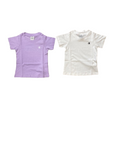 Champion 2T-shirt manica corta da ragazza Legacy American CLassics C Logo 404237 WW009 WHT/LVN bianco-glicine