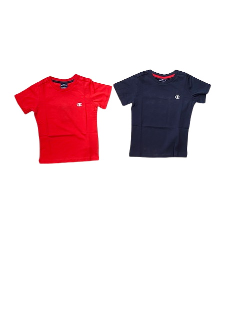 Champion 2T-shirt da ragazzo manica corta Legacy Basic C-Logo 306023 RS006 LLR/NNY rosso blu