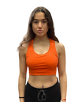 Champion bi-pack Top sportivo seamless Legacy Bra U13489 PF014 1top nero e 1top arancio