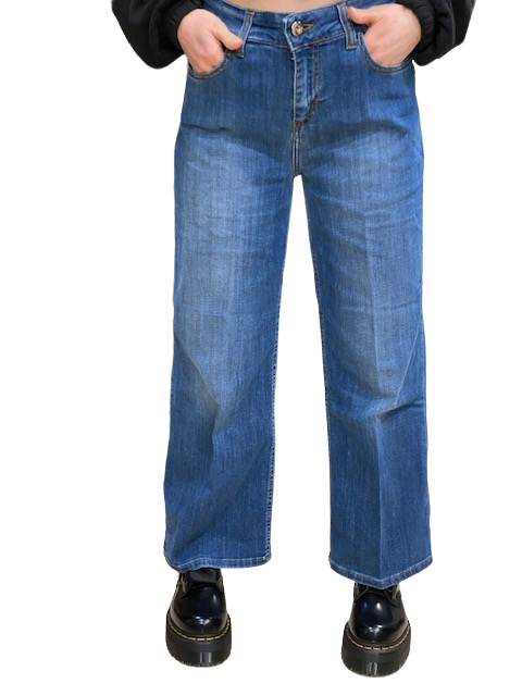 CafèNoir Pantalone Jeans Denim Culotte C7JJ1015 B048 blu medio