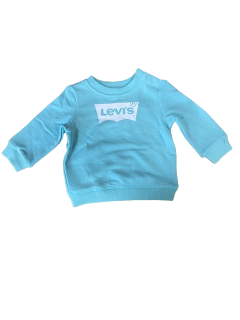 Levi&#39;s Kids Felpa leggera da bambino in French Terry Batwing 6E9078-E2D pastel turquoise