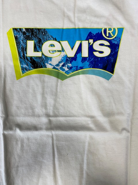 Levi&#39;s T-shirt manica corta Landscape Batwing Fill 8EH317-W1T white