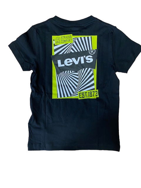 Levi&#39;s T-shirt manica corrta da ragazzo Multi Hit Illusion Logo Tee 9EH897-023 black